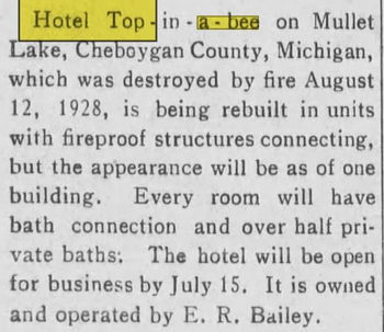 Hotel Top-In-A-Bee - Apr 1929 Article